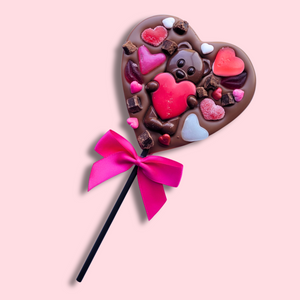 LOVE IS SWEET chocolate heart lollipop