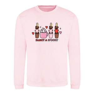 “FANCY A SPOON?” pink sweatshirt