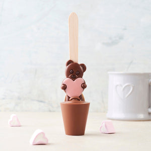 Teddy Hot Chocolate Spoon - Pink Heart